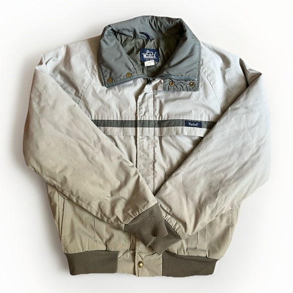 Woolrich Men's Size Md Insulated Tan Zip-Up Jacket Made in USA Bomber - Picture 1 of 6